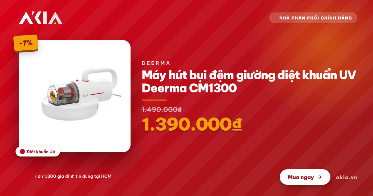 Máy hút bụi giường nệm UV Deerma CM1300