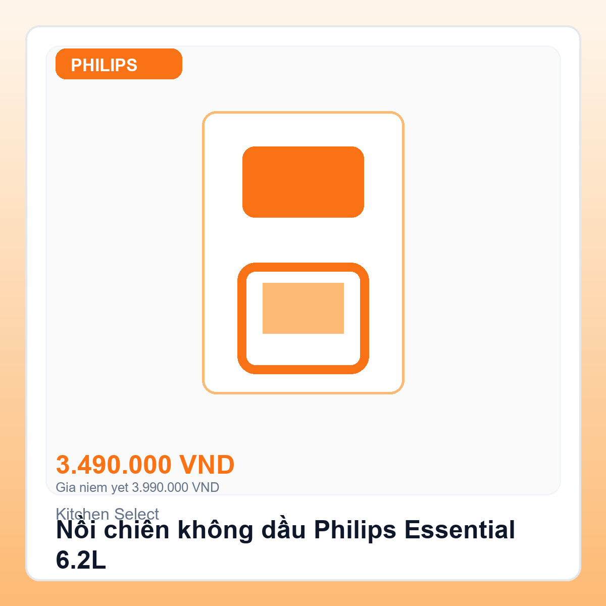 Nồi chiên không dầu Philips Essential 6.2L