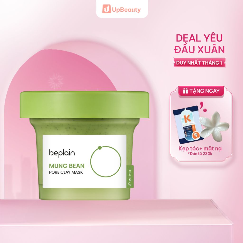 Mặt Nạ Đất Sét BEPLAIN Mung Bean Pore Clay Mask Làm Dịu Da
